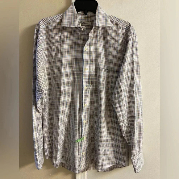 Peter Millar men button up shirt casual long sleeve plaid Medium - Picture 1 of 7
